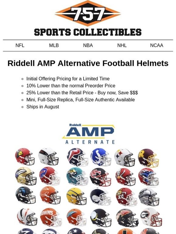 riddell amp alternate helmets