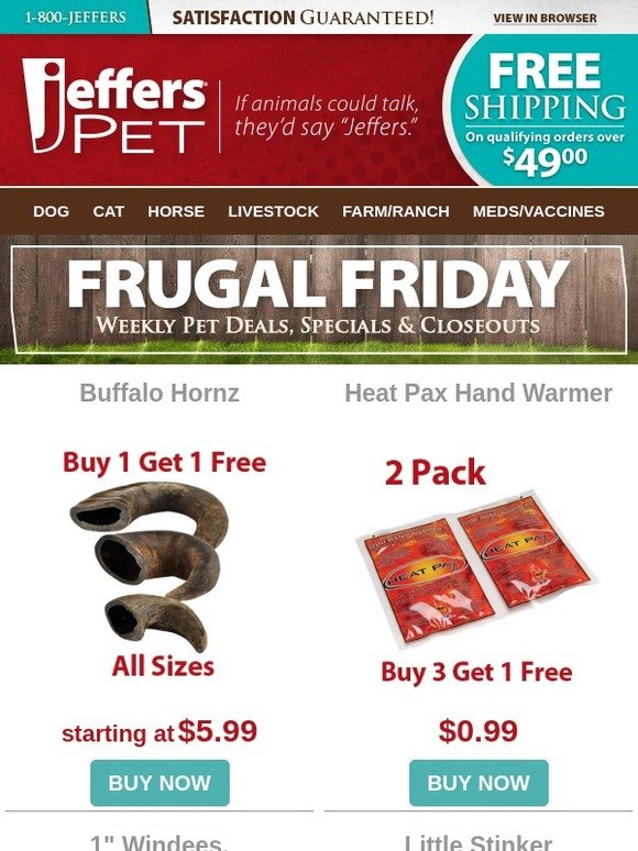 Jeffers Pet 🐶 Pet Frugal Friday New Catalog Promotions! Milled