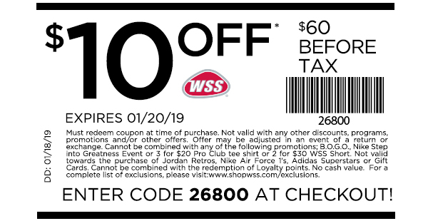 Wss in store sales coupons 2019