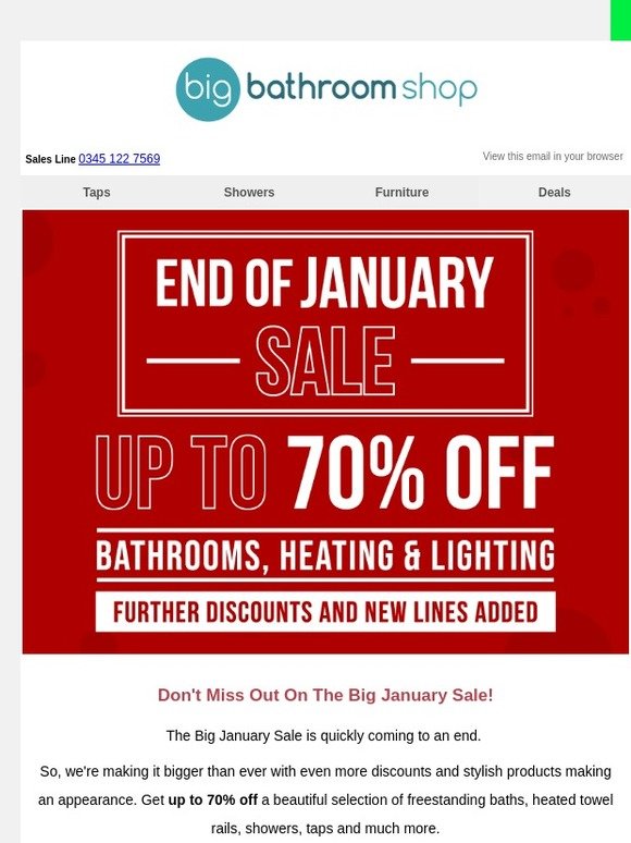 Get Up To 70% Off In The January Sale!