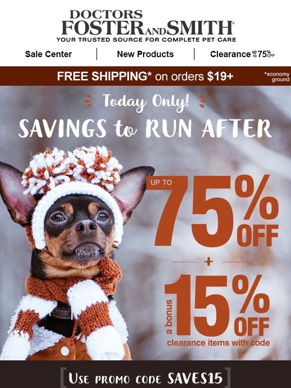 Only Hours Left to Get an Extra 15% Off Clearance Items!