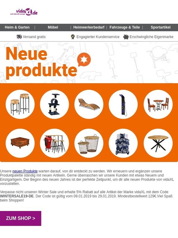 Neue Produkte warten darauf, von dir entdeckt zu werden