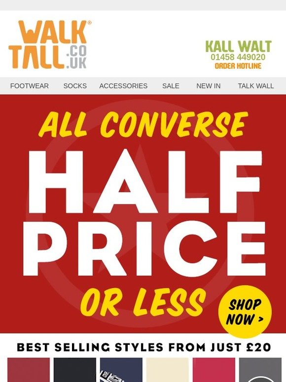 Converse mega sale now on + Free insoles offer