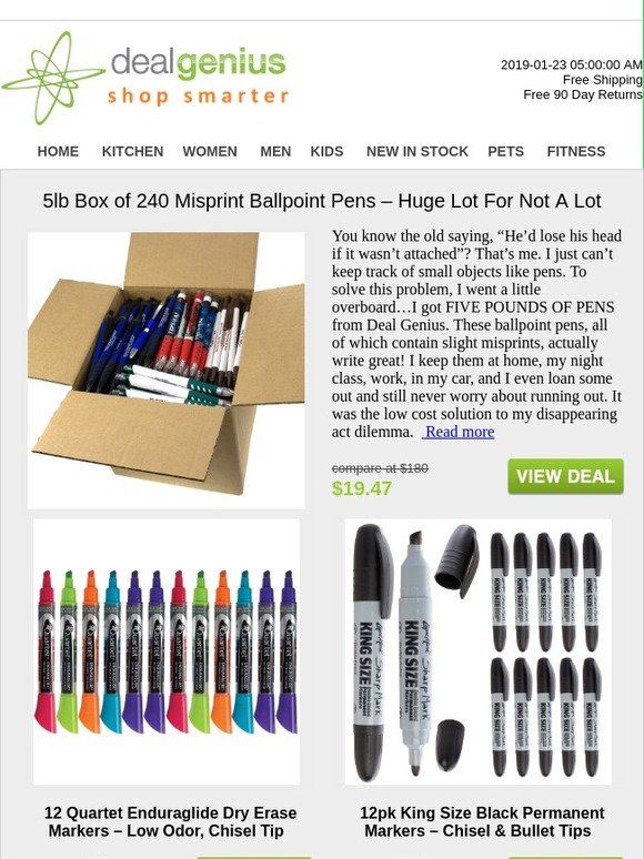 Deal Genius Pens By The Pound Milled