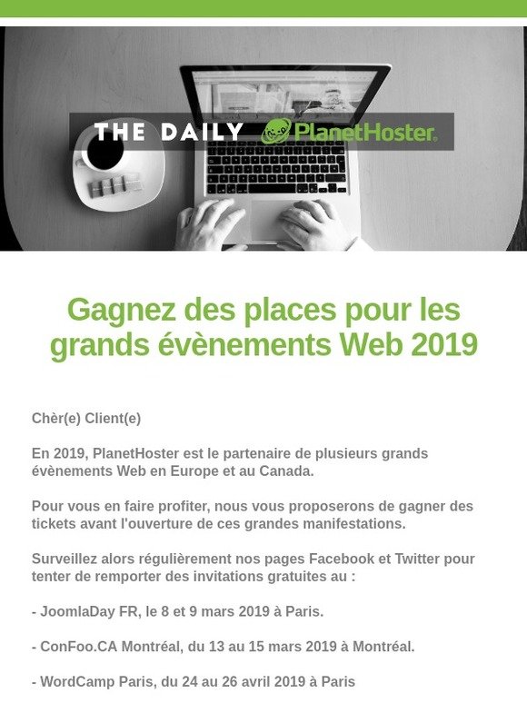 Gagnez des places pour les grands événements Web 2019 !