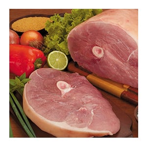 Pernil suíno congelado com osso e sem pele kg