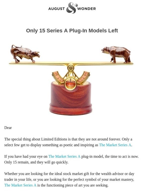 Only 15 Remain: The Market Series A plug-in model won't be available much longer!