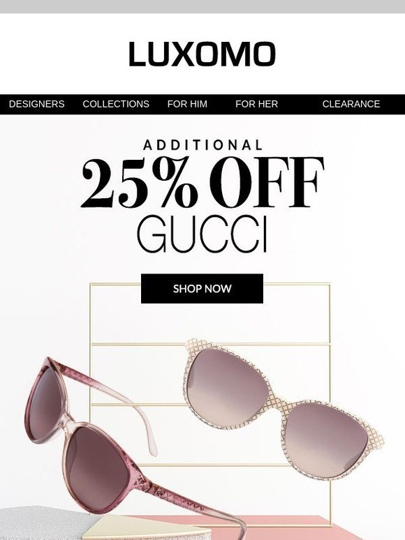 Shop Gucci Sunglasses For Less! Additional 25% off Coupon GUC25!