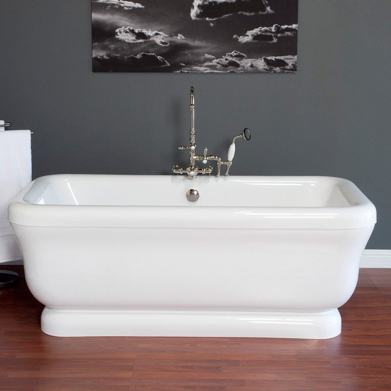 SOLITUDE 70 INCH ACRYLIC DOUBLE ENDED PEDESTAL TUB