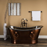 SHEA 62 INCH COPPER FREESTANDING DOUBLE SLIPPER BATHTUB