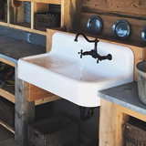 CORA 42 INCH CAST IRON FARMHOUSE DRAINBOARD SINK