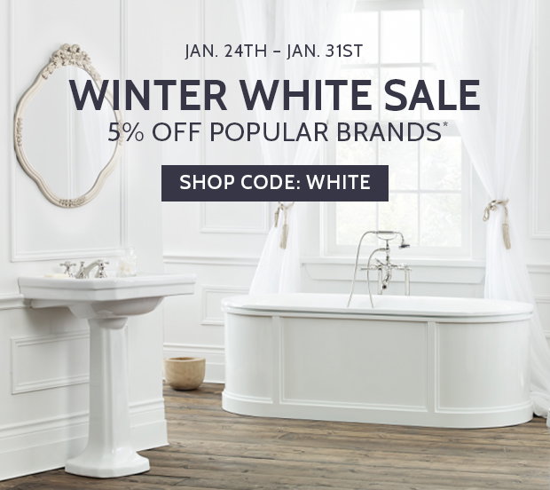 Winter White Sale: 5% off Randolph Morris, Strom Plumbing, Cheviot, Premier Copper & Native Trails products with code WHITE