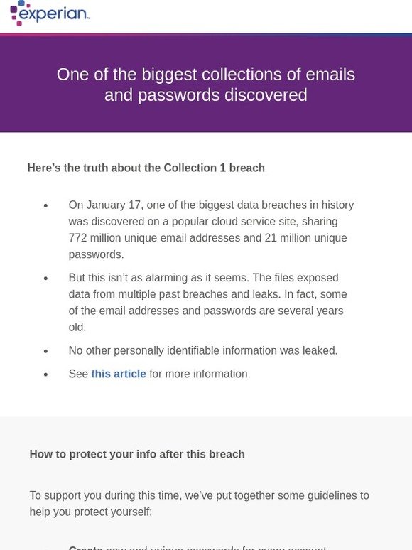 Experian Collection 1 data breach Here's what to do Milled