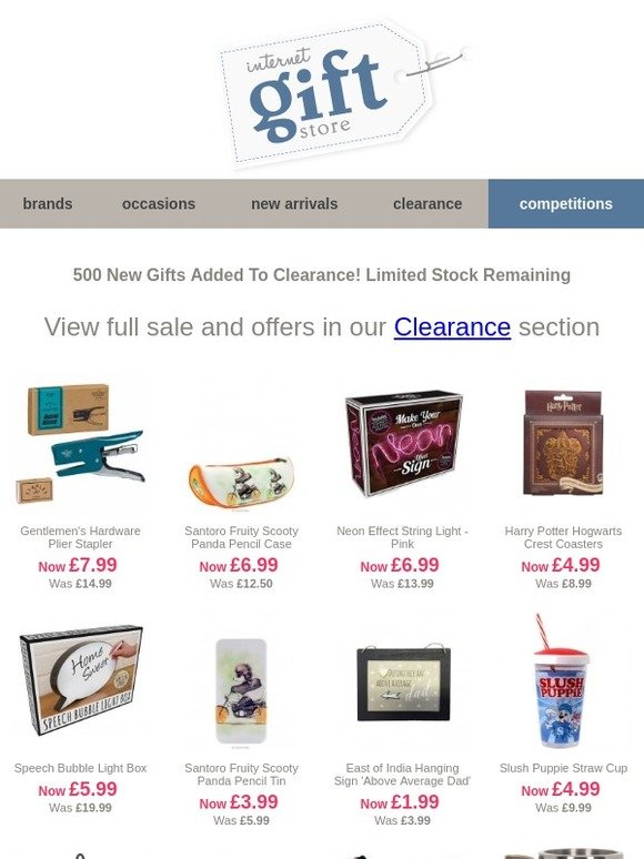 500 New Gifts added to Clearance! Limited Stock Remaining