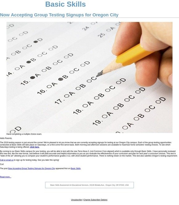 Now Accepting Group Testing Signups for Oregon City