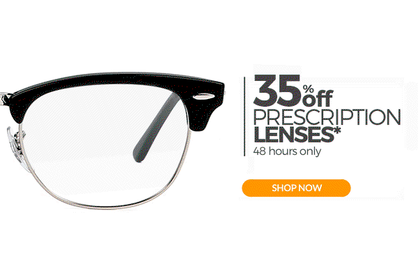 2 days to get 35% off prescription lenses, starting now!