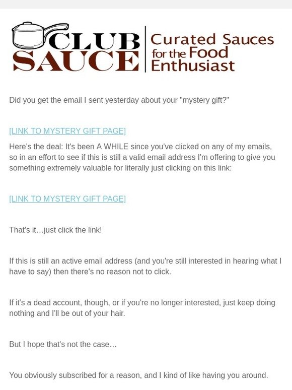 Claim your “mystery gift”…