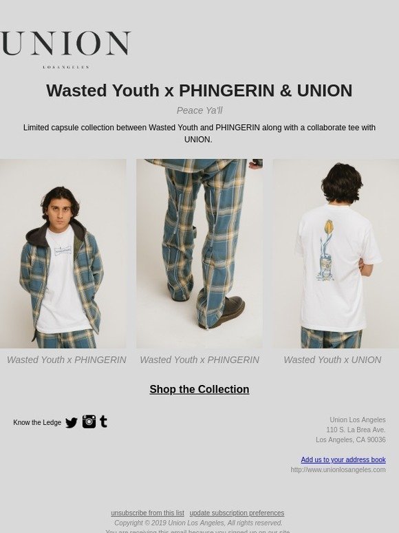 Union Los Angeles: Wasted Youth x PHINGERIN & UNION | Milled