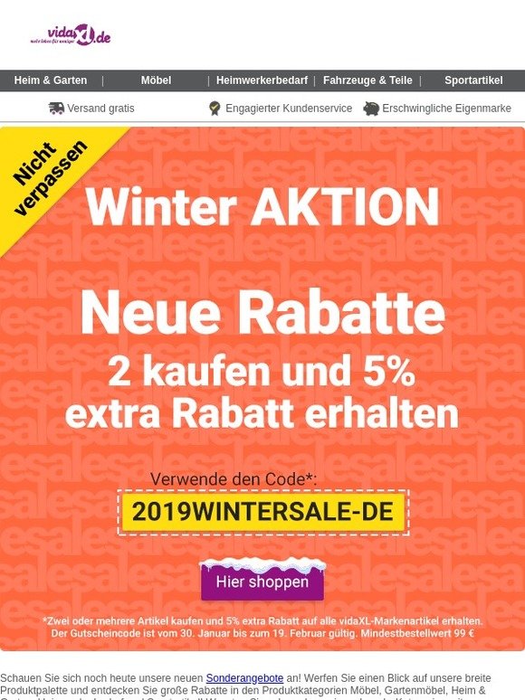 Winterschlussverkauf – unsere neuen Sonderangebote sollten Sie nicht verpassen!