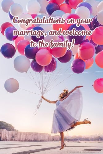family wedding wishes color baloons