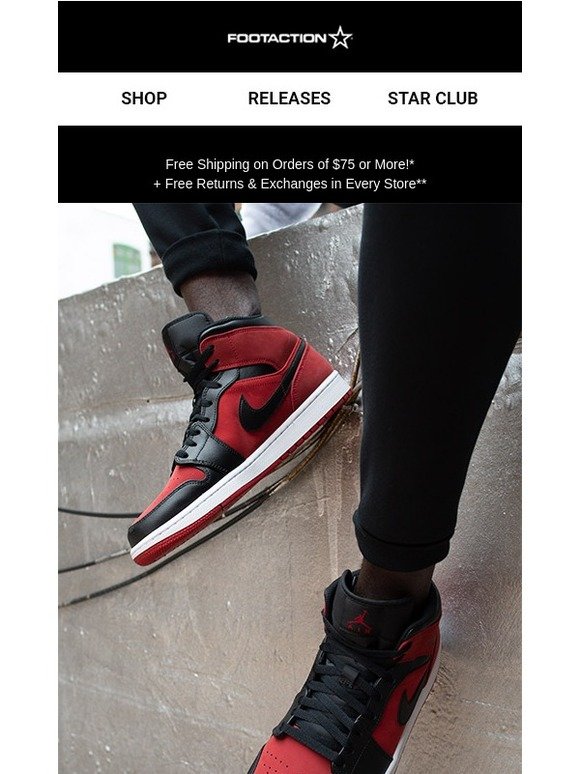 footaction jordan 1 mid