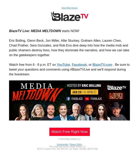 Watch live NOW ... Media Meltdown