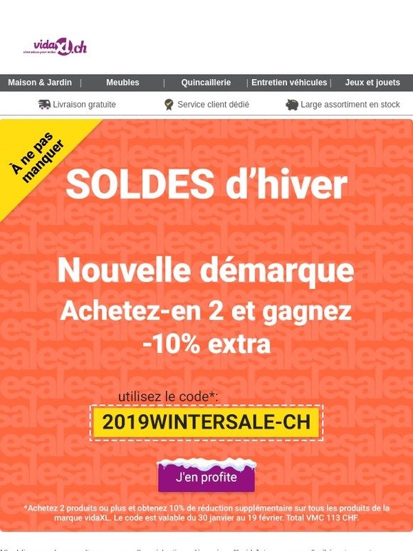 Soldes d'hiver - ne manquez pas nos nouvelles réductions