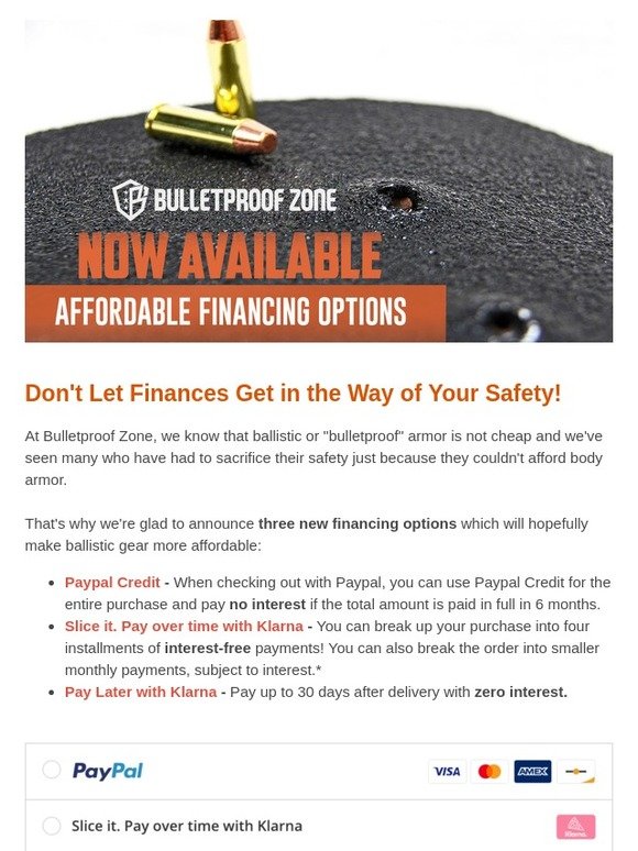 Bulletproof Zone Bulletproof Zone Financing Now Available! Milled