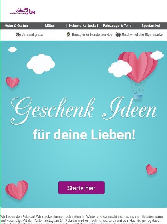 Überrasche deinen Partner mit einem Geschenk von vidaXL