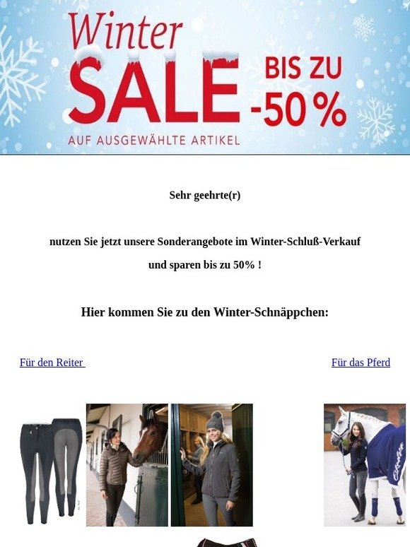 WINTER-SALE ! Jetzt bis zu 50% sparen!
