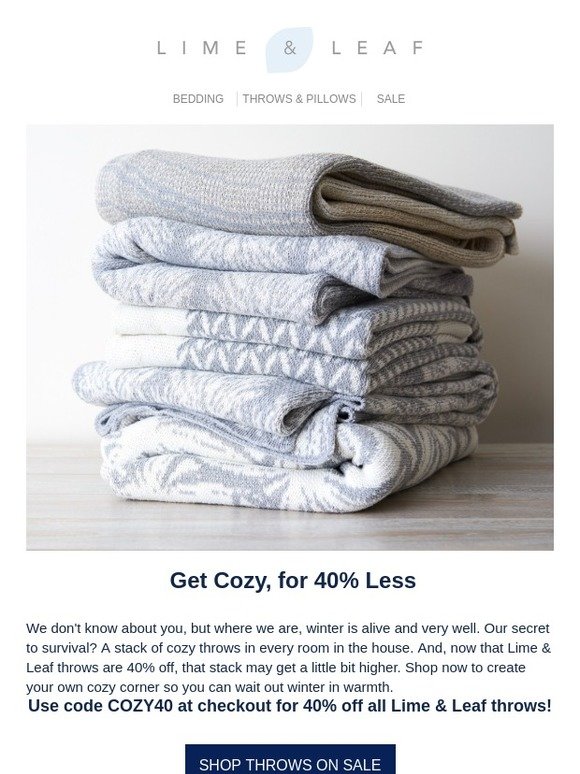 40% off all Throws!