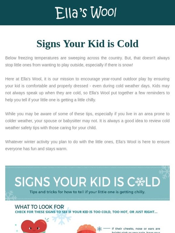 Signs your Kid is Cold! ❄