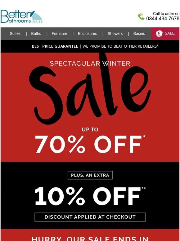 🛁 Don't Delay, Our Spectacular Sale Ends Monday!