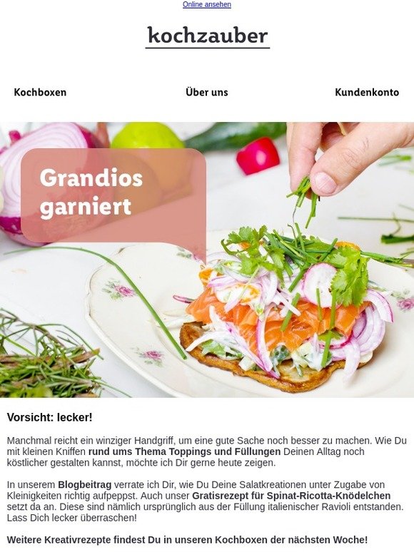 Auf's Topping kommt es an, Feinschmecker!