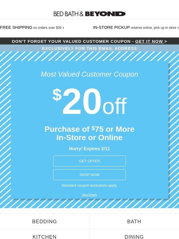 Bed Bath & Beyond use your coupon! Milled