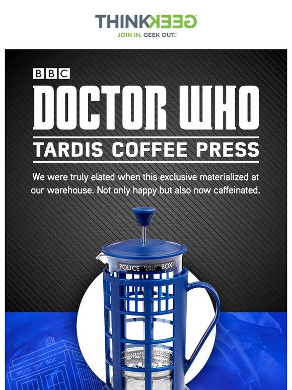 NEW Doctor Who TARDIS Coffee Press 