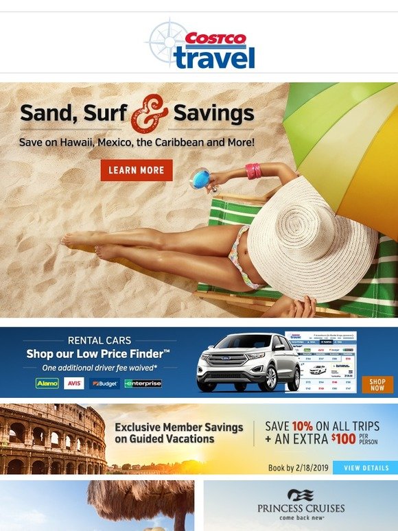 Costco Sun, Surf and Savings with Costco Travel! Milled