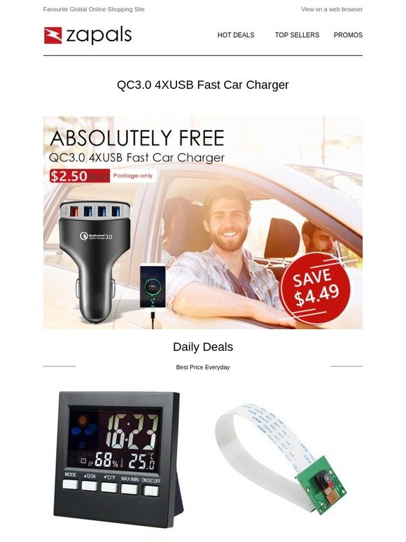 QC3.0 Plus 3 USB Car Charger only $2.5; Amazon Design Video Doorbell System $32.99 and More $10 Deals