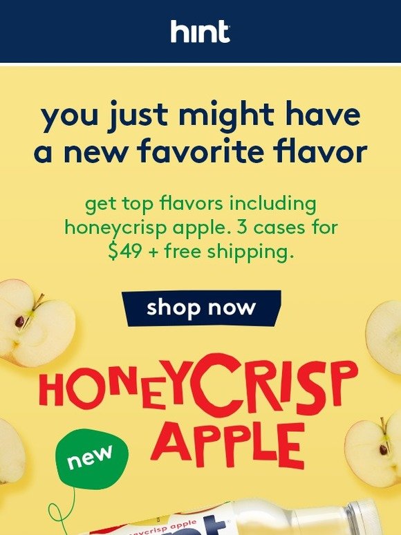 Hint Water 10 off honeycrisp apple, our NEWEST flavor! 🍎 Milled