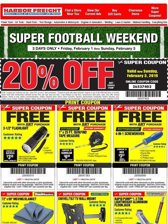 Harbor Freight Tools You Scored 3 Free Gifts Off 3 Days Only Milled