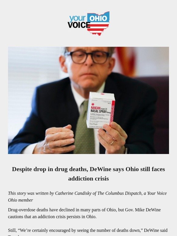 Despite drop in drug deaths, DeWine says Ohio still faces addiction crisis