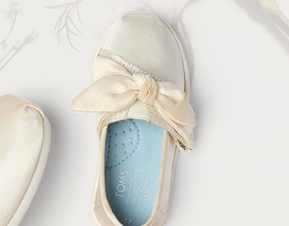 Ivory Grosgrain Tiny TOMS Classics