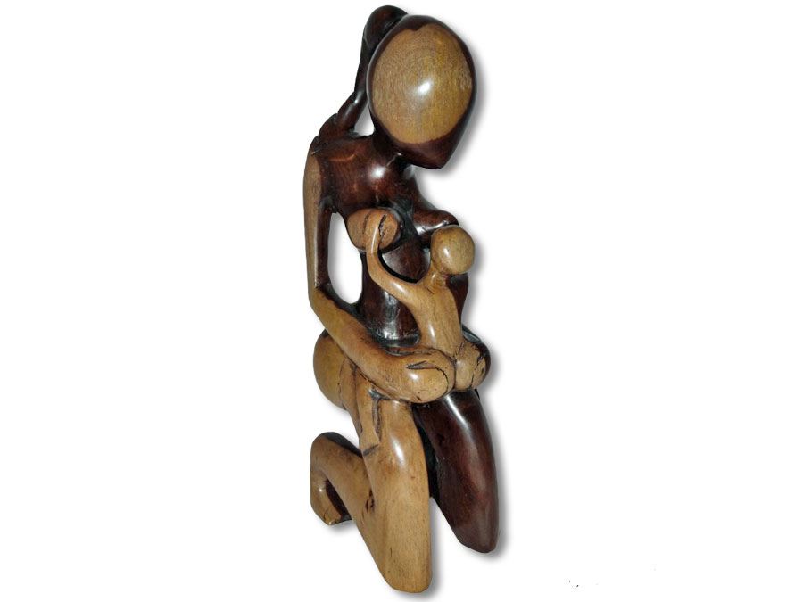 Erotische Skulptur Mutter mit Kind 36 cm