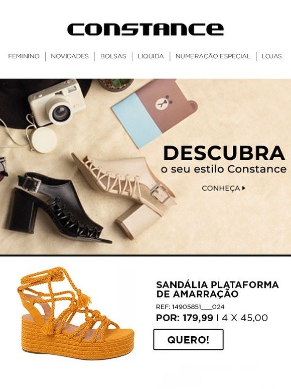 Compre Sandália Anabela Espadrille Caramelo Constance Online