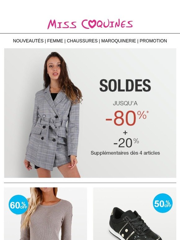 Les vêtements rétrécissent, nos prix aussi avec nos nouvelles soldes exclusives