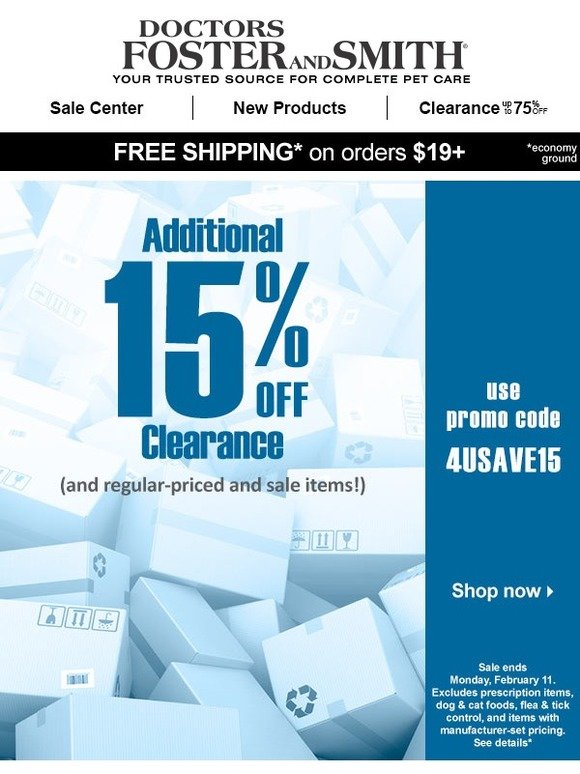 Notification! Clearance Event Going on Now!