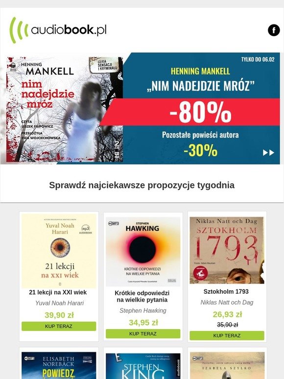 Urodzinowa promocja Mankella - nawet 80% taniej!