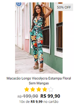 Macacão Longo Estampa Floral