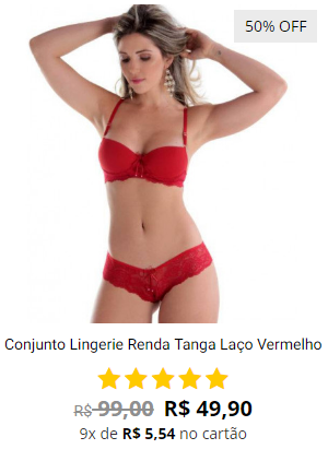 Conjunto Lingerie Vermelho