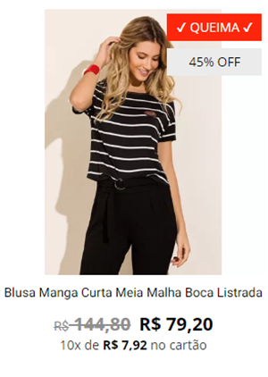 Blusa Malha Listrada